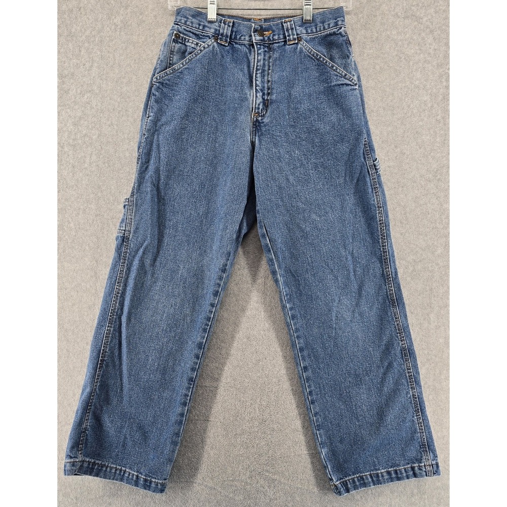 Vtg 90s High Sierra Boys Sz 14R Carpenter Jean Blue Denim Baggy Straight Skater‎